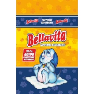 BELLAVITA TAPPETINI ASSORBENTI CM.60X60 DA 30 PEZZI CON ADESIVI