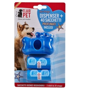 FLAIRPET DISPENSER PORTSACCHETTI CON 40 SACCHETTI PROFUMATI 