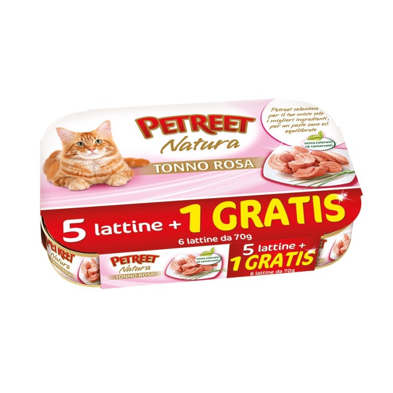 PETREET TONNO ROSA GR.70 5 LATTINE +1 GRATIS
