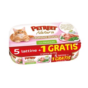 PETREET TONNO ROSA FAGIOLINI GR.70 5 LATTINE + 1 GRATIS  