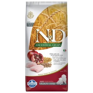 FARMINA N&D ANCESTRAL LOW GRAIN PUPPY MEDIUM/MAXI POLLO E MELOGRANO KG.12 ***SPEDIZIONE GRATIS ****
