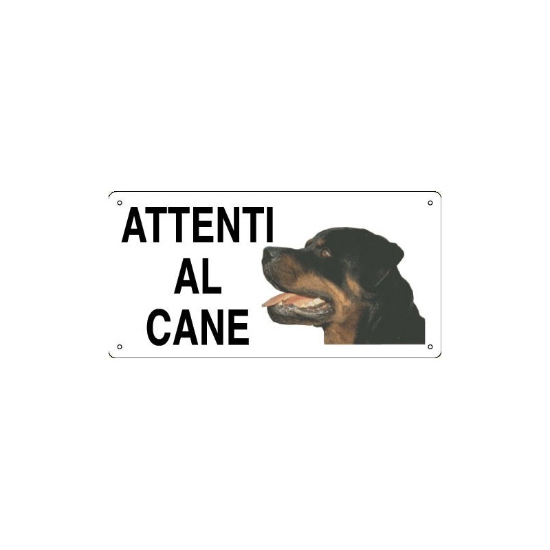 CARTELLO ATTENTI AL CANE ALLUMINIO ROTTWEILER 