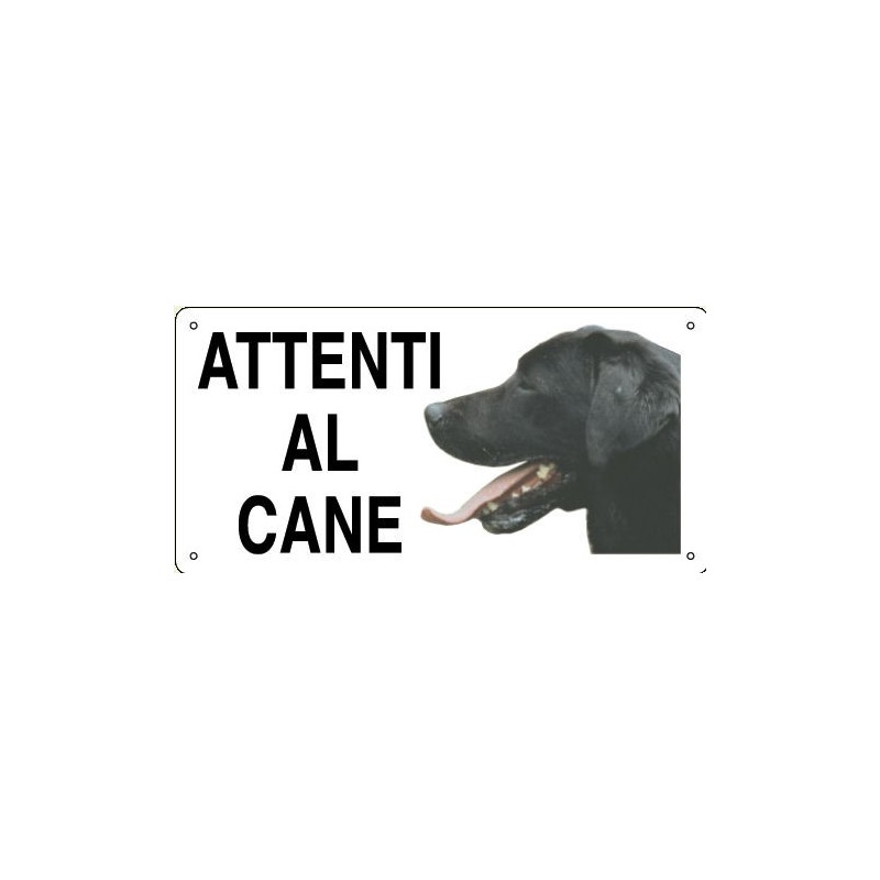 CARTELLO ATTENTI AL CANE ALLUMINIO LABRADOR