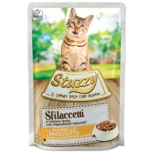 STUZZY CAT BUSTA SFILACCETTI GR. 85 POLLO PROSCIUTTO