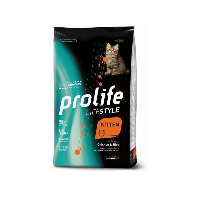 PROLIFE CAT LIFESTYLE KITTEN CHICKEN & RICE KG.1,5 