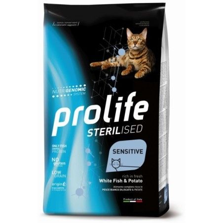 PROLIFE CAT STERILISED SENSITIVE WHITE FISH & POTATO KG.1,5