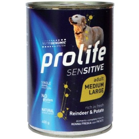 PROLIFE DOG SENS. ADULT REINDEER & POTATO - MEDIUM/LARGE GR. 400