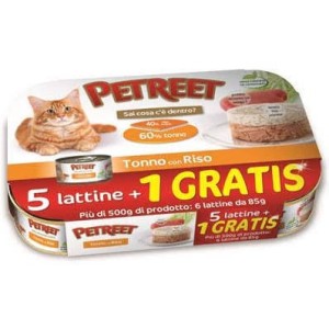 PETREET GR.85 TONNO RISO 5+1 GRATIS