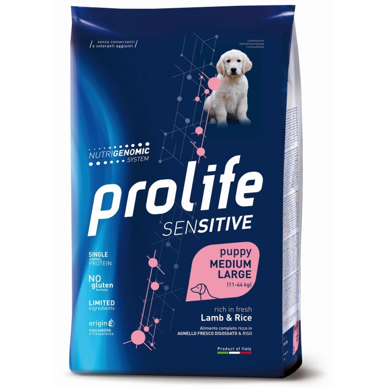 PROLIFE..DOG SENS.PUPPY LAMB & RICE MEDIUM/LARG KG.10