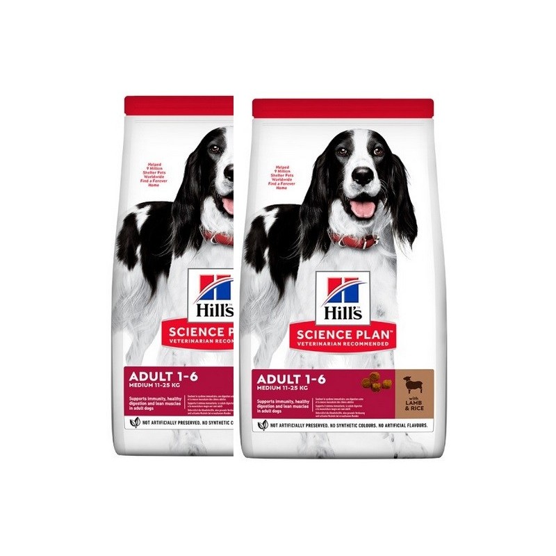 HILL'S SP ADULT MEDIUM LAMB&RICE KG.12 *acquisto minimo 2 sacchi*prezzo riferito alla singola confezione*