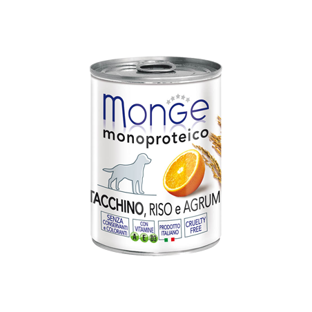 MONGE MONOPROTEICO GR.400 TACCHINO RISO AGRUMI 
