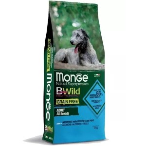 MONGE BWILD GRAIN FREE ALL BREEDS ACCIUGHE CON PATATE PISELLI 12 KG*spedizione gratuita*