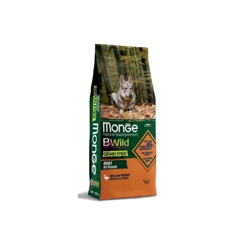 MONGE BWILD GRAIN FREE ALL BREEDS ANATRA E PATATE KG.12*spedizione gratuita*