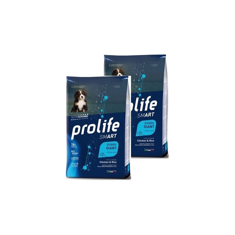 PROLIFE..DOG PUPPY GIANT 10KG **acquisto minimo 2 sacchi*prezzo riferito alla singola confezione*