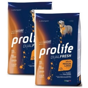 PROLIFE..DOG ADULT DUAL FRESH TACCHINO MAIALE KG.12 *acquisto minimo 2 sacchi*prezzo riferito alla singola confezione*