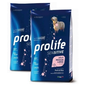PROLIFE..DOG SENS.PORK&RICE KG.10 **acquisto minimo 2 sacchi*prezzo riferito alla singola confezione*