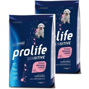 PROLIFE..DOG SENS.PUPPY LAMB & RICE MEDIUM/LARGE KG.10 **acquisto minimo 2 sacchi*prezzo riferito alla singola confezione*