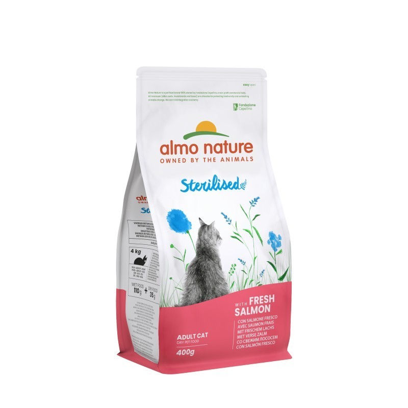 ALMO.NATURE CROCC.GATTO GR.400 STERILISED SALMONE RISO