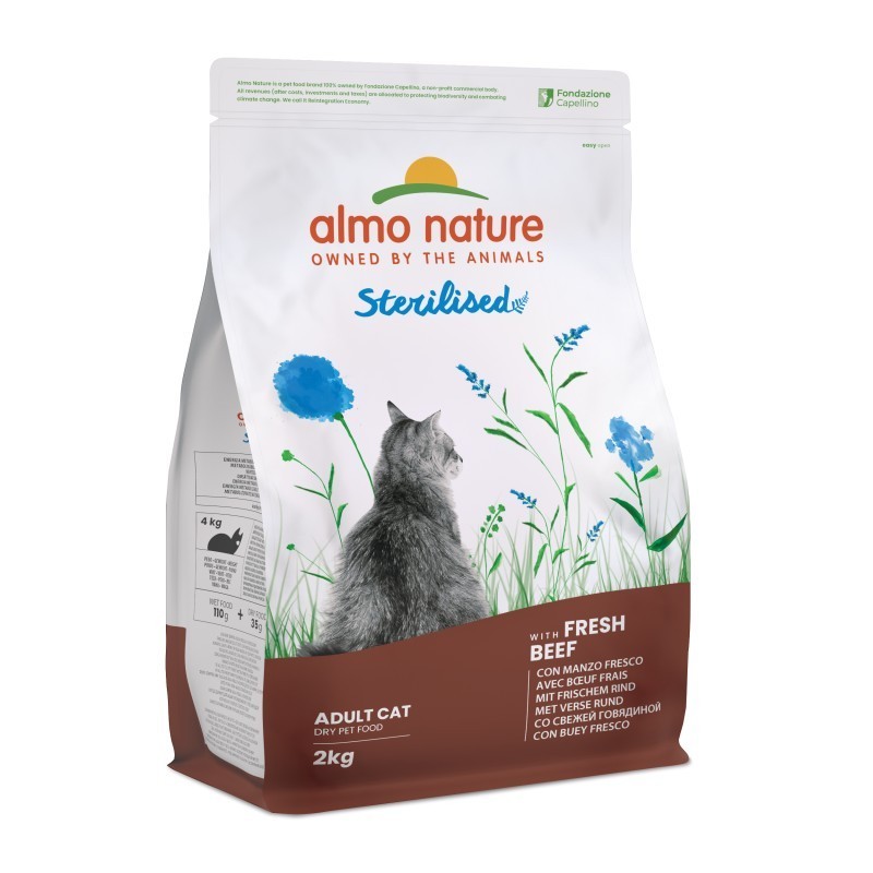 ALMO.NATURE CROCC.GATTO 2KG STERILISED MANZO RISO