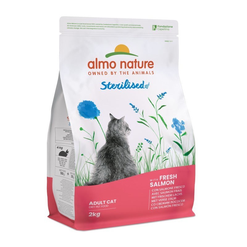 ALMO.NATURE CROCC.GATTO 2KG STERILISED SALMONE RISO