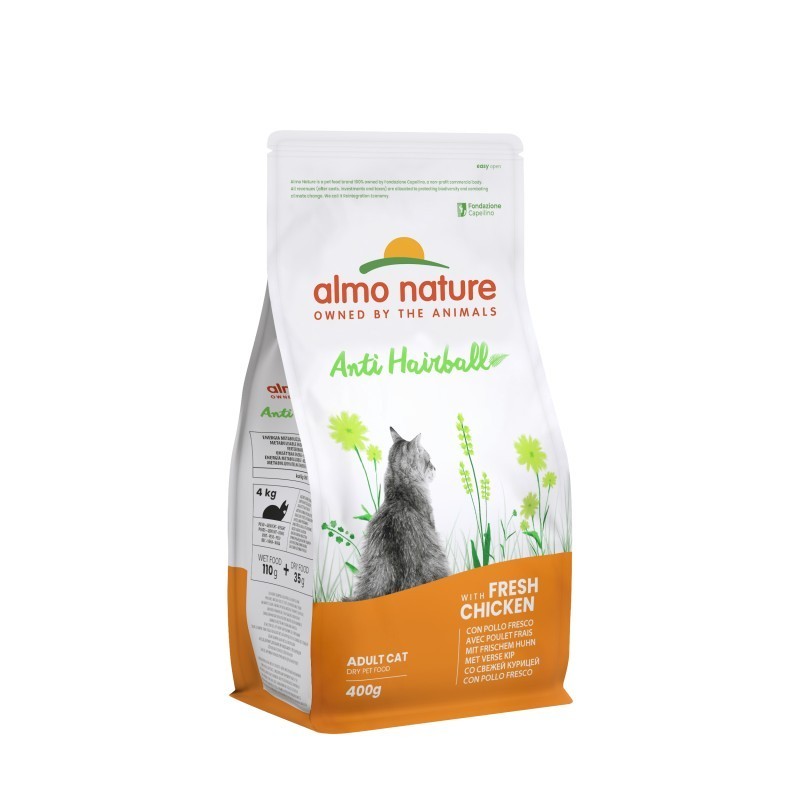ALMO.NATURE CROCC.GATTO GR.400 ANTI HAIRBALL POLLO RISO
