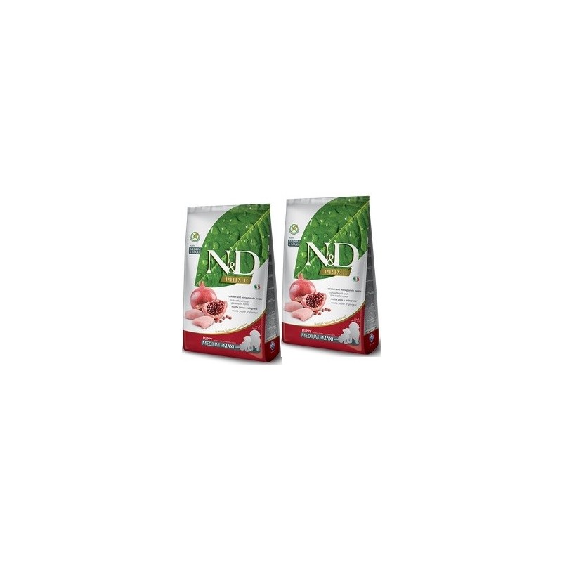 FARMINA N&D PRIME PUPPY MEDIUM/MAXI POLLO MELOGRANO KG.12**acquisto minimo 2sacchi*prezzo riferito alla singola confezione*