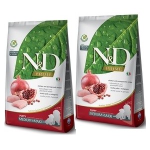 FARMINA N&D PRIME PUPPY MEDIUM/MAXI POLLO MELOGRANO KG.12**acquisto minimo 2sacchi*prezzo riferito alla singola confezione*