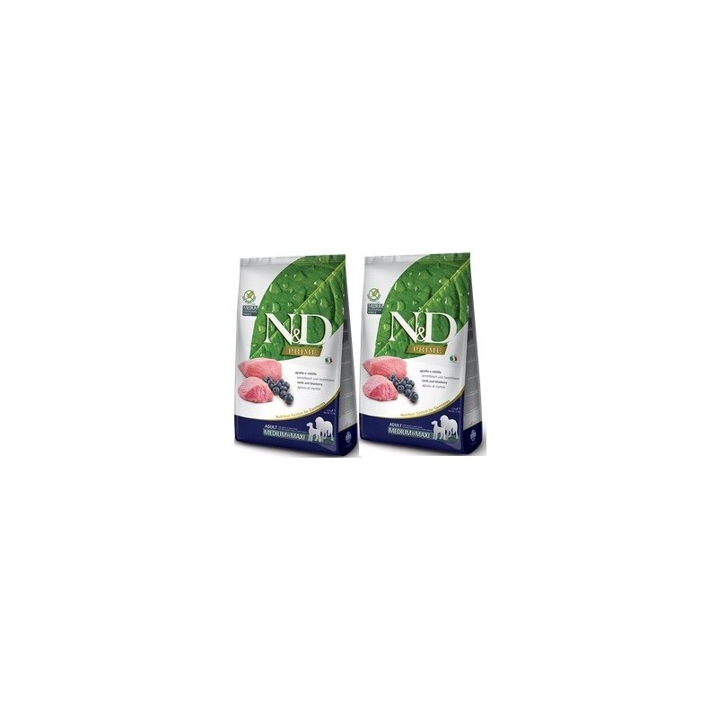FARMINA N&D PRIME ADULT MEDIUM/ MAXI AGNELLO E MIRTILLO KG.12**acquisto minimo 2 sacchi*prezzo riferito alla singola confezione*