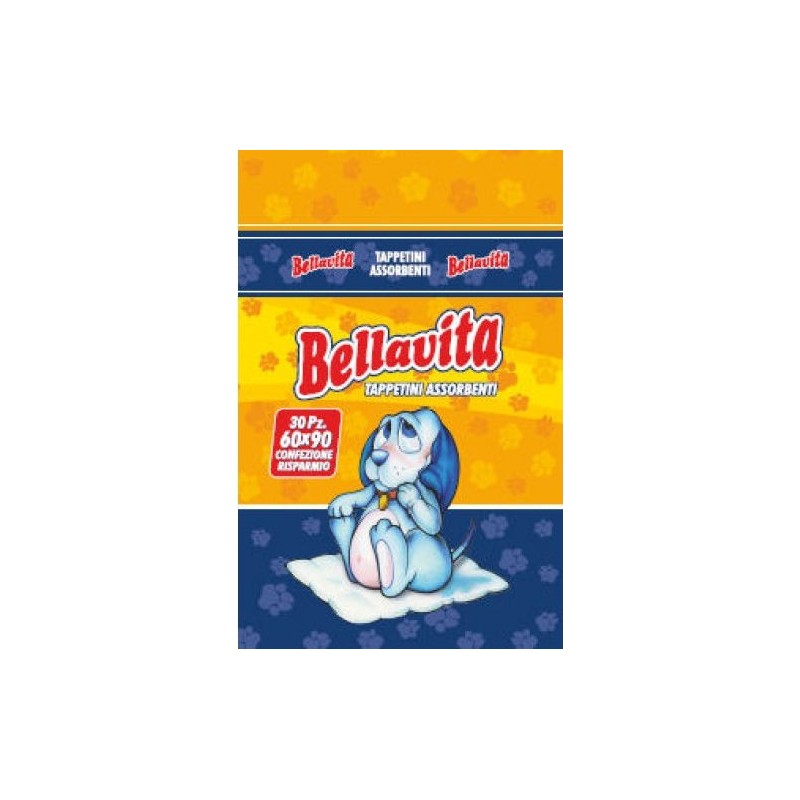 BELLAVITA TAPPETINI ASSORBENTI CM.60X90 CONFEZIONE RISPARMIO 50 PEZZI CON ADESIVI 