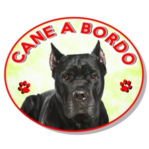 ADESIVO "CANE A BORDO" CANE CORSO