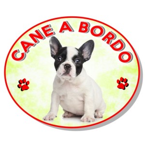 ADESIVO "CANE A BORDO" BULLDOG FRANCESE