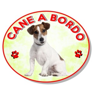 ADESIVO "CANE A BORDO" JACK RUSSEL