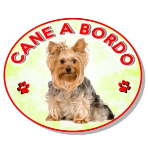 ADESIVO "CANE A BORDO" YORKSHIRE