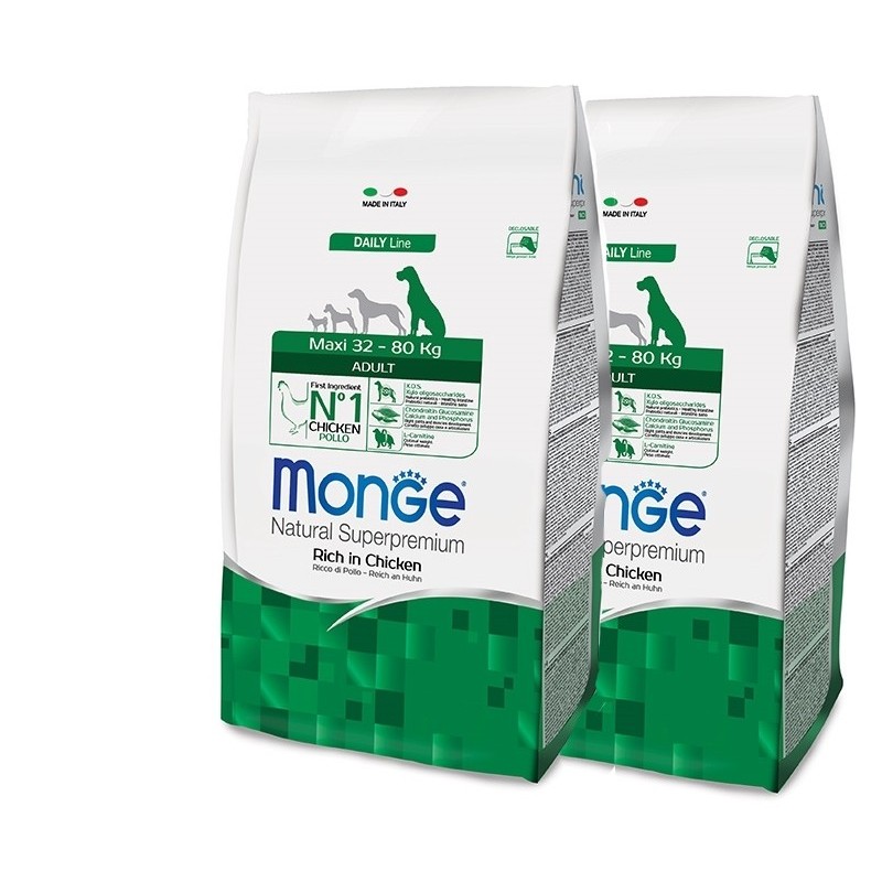 MONGE MAXI ADULT KG. 12 **acquisto minimo 2 sacchi*prezzo riferito alla singola confezione*