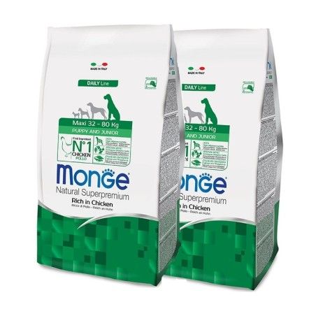 MONGE MAXI PUPPY E JUNIOR KG.12 **acquisto minimo 2 sacchi*prezzo riferito alla singola confezione*