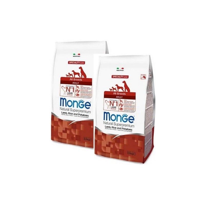 MONGE ALL BREEDS ADULT AGNELLO RISO PATATE KG.12 **acquisto minimo 2 sacchi*prezzo riferito alla singola confezione*