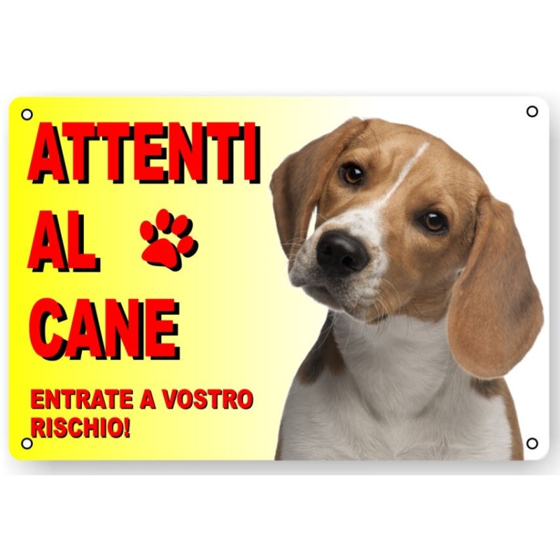 CARTELLO ATTENTI AL CANE "BEAGLE"