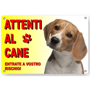CARTELLO ATTENTI AL CANE "BEAGLE"