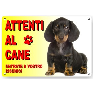 CARTELLO ATTENTI AL CANE "BASSOTTO"