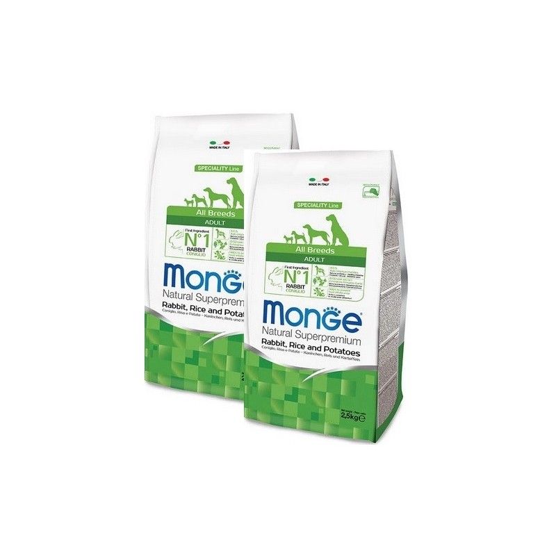 MONGE ALL BREEDS ADULT CONIGLIO RISO PATATE KG.12 **acquisto minimo 2 sacchi*prezzo riferito alla singola confezione*