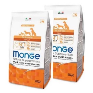 MONGE ALL BREEDS ANATRA RISO PATATE KG.12 **acquisto minimo 2 sacchi*prezzo riferito alla singola confezione*