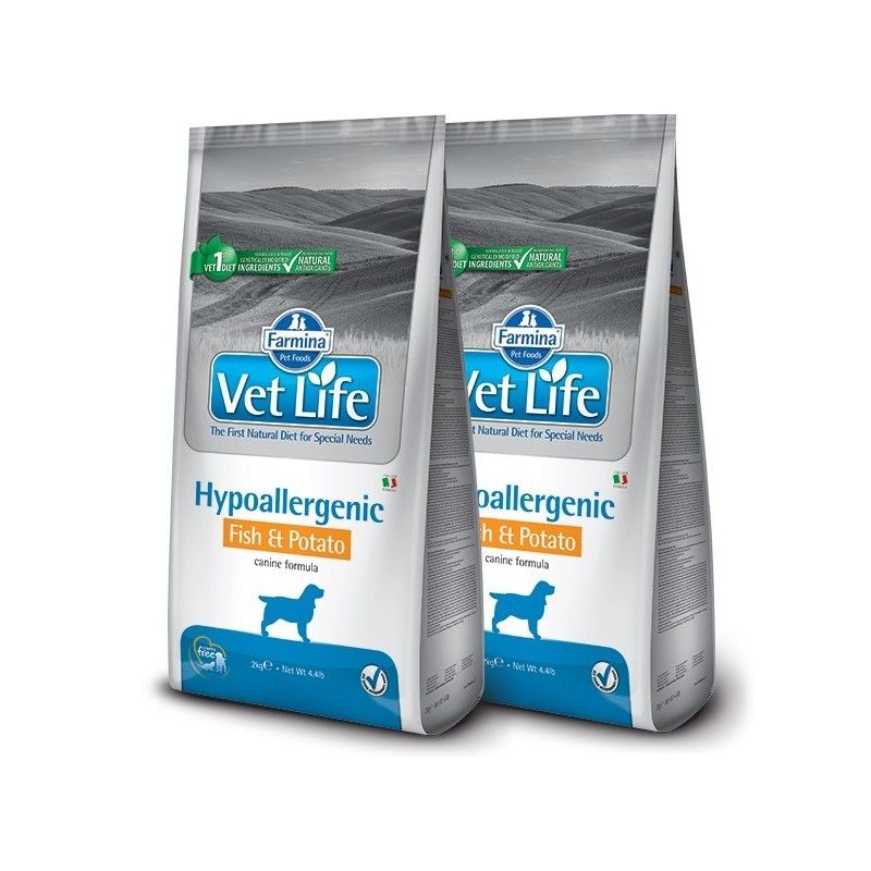 VETLIFE DOG HYPOALLERGENIC FISH KG.12 **acquisto minimo 2 sacchi*prezzo riferito alla singola confezione*