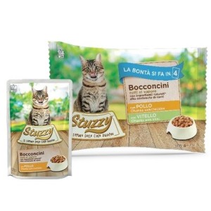STUZZY CAT BUSTA BOCCONCINI 4X85 GR POLLO VITELLO