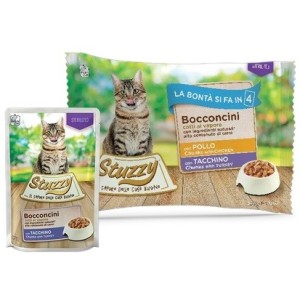 STUZZY CAT BUSTA BOCCONCINI 4X85 GR STERILIZZATO POLLO TACCHINO