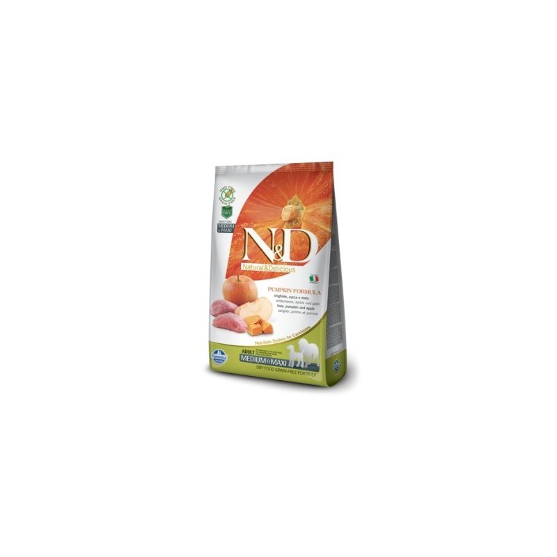 FARMINA N&D PUMPKIN ADULT MEDIUM/MAXI CINGHIALE E MELA 12 KG
