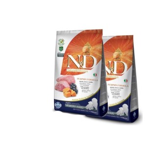 FARMINA N&D PUMPKIN PUPPY MEDIUM/MAXI AGNELLO E MIRTILLI 12 KG **acquisto minimo 2 sacchi*prezzo riferito alla singola confezion