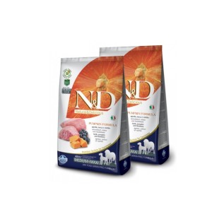 FARMINA N&D PUMPKIN ADULT MEDIUM/MAXI AGNELLO E MIRTILLI 12 KG **acquisto minimo 2 sacchi*prezzo riferito alla singola confezion
