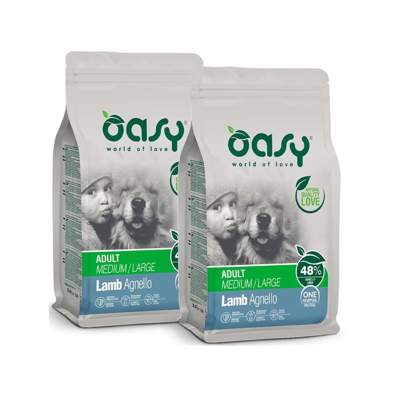 OASY DOG ADULT M/L AGNELLO MONOPROTEICO KG.12 **acquisto minimo 2 sacchi*prezzo riferito alla singola confezione*