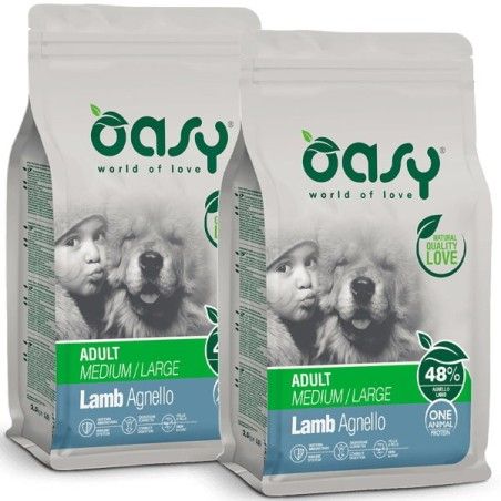 OASY DOG ADULT M/L AGNELLO MONOPROTEICO KG.12 **acquisto minimo 2 sacchi*prezzo riferito alla singola confezione*