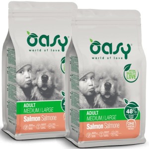 OASY DOG ADULT M-L SALMONE MONOPROTEICO KG.12  **acquisto minimo 2 sacchi*prezzo riferito alla singola confezione*